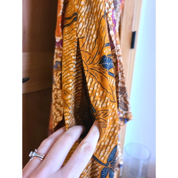 Blue Ginger 100% Cotton Bohemian Maxi Dress MEDIUM Fall Tapestry Boho Crunchy M - Picture 5 of 11